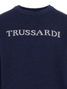 Maglione per bambino Trussardi Kids blu con ricamo logo TBA26021MA BLUE NAVAL TRUSSARDI KIDS 