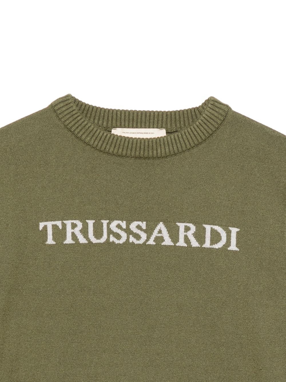 Maglione per bambino Trussardi Kids verde con ricamo logo TBA26021MA CYPRESS TRUSSARDI KIDS 