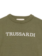 Maglione per bambino Trussardi Kids verde con ricamo logo TBA26021MA CYPRESS TRUSSARDI KIDS 