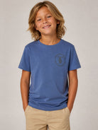 T-shirt per bambino Trussardi Kids blu con stampa con logo sul petto TBA26022TS AVIO TRUSSARDI KIDS 