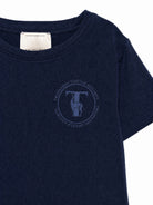 T-shirt per bambino Trussardi Kids blu con stampa con logo sul petto TBA26022TS BLUE NAVAL TRUSSARDI KIDS 