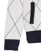 Cardigan per bambino Trussardi Junior bianco con motivo a rombi TBA26028CD OFF-WHITE TRUSSARDI KIDS 