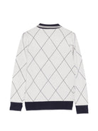 Cardigan per bambino Trussardi Junior bianco con motivo a rombi TBA26028CD OFF-WHITE TRUSSARDI KIDS 