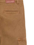Pantaloni cargo per bambino Trussardi Junior marrone con logo ricamato TBA26036PA BROWN TRUSSARDI KIDS 