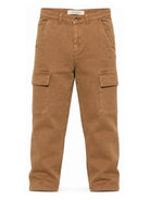 Pantaloni cargo per bambino Trussardi Junior marrone con logo ricamato TBA26036PA BROWN TRUSSARDI KIDS 