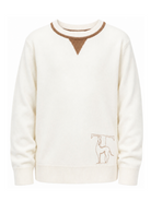 Maglione per bambino Trussardi Kids bianco con ricamo logo TBA26038MA OFF-WHITE TRUSSARDI KIDS 