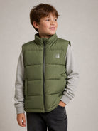 Gilet per bambino Trussardi Junior verde imbottito trapuntato TBA26048PI CYPRESS TRUSSARDI KIDS 