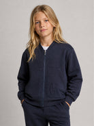 Felpa per bambino Trussardi Kids blu con tasche a marsupio TBA26053FE BLUE NAVAL TRUSSARDI KIDS 