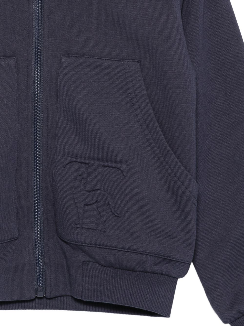 Felpa per bambino Trussardi Kids blu con tasche a marsupio TBA26053FE BLUE NAVAL TRUSSARDI KIDS 