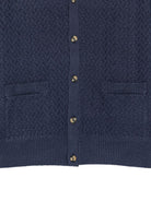 Cardigan per bambino Trussardi Kids blu con lavorazione a maglia intrecciata TBA26059CD BLUE NAVAL TRUSSARDI KIDS 