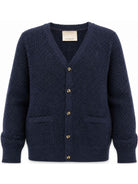 Cardigan per bambino Trussardi Kids blu con lavorazione a maglia intrecciata TBA26059CD BLUE NAVAL TRUSSARDI KIDS 