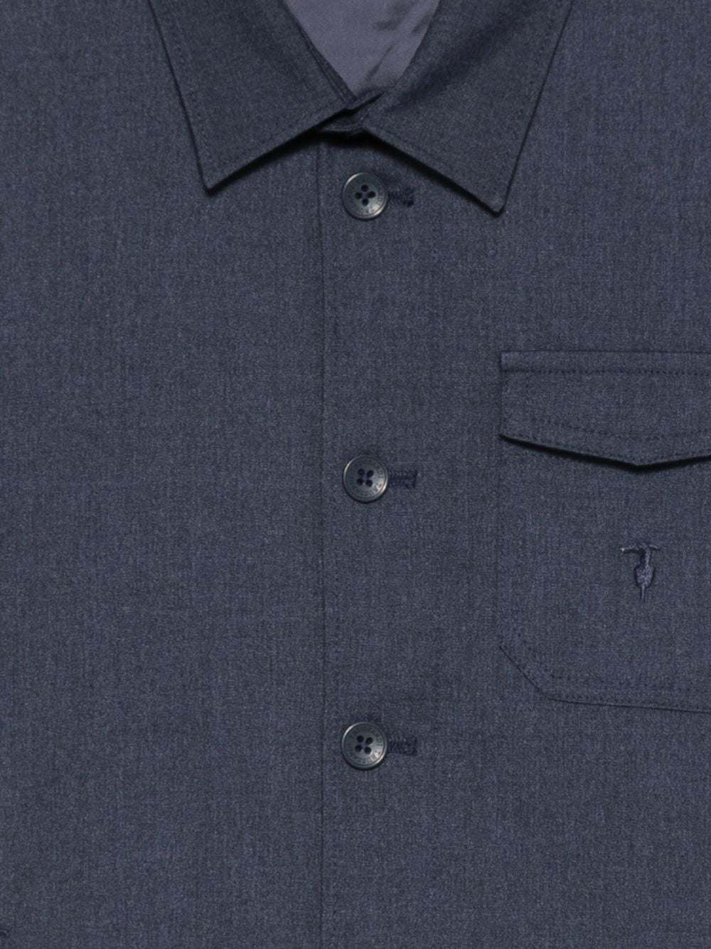 Camicia per bambino Trussardi Kids blu con logo ricamato sul petto TBA26063CA BLUE NAVAL TRUSSARDI KIDS 
