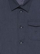 Camicia per bambino Trussardi Kids blu con logo ricamato sul petto TBA26063CA BLUE NAVAL TRUSSARDI KIDS 