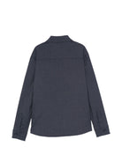 Camicia per bambino Trussardi Kids blu con logo ricamato sul petto TBA26063CA BLUE NAVAL TRUSSARDI KIDS 