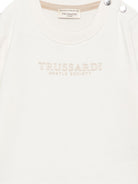 Tuta sportiva per neonato Trussardi Junior bianco e beige con logo TIA26007CF OFF-WHITE TRUSSARDI KIDS 