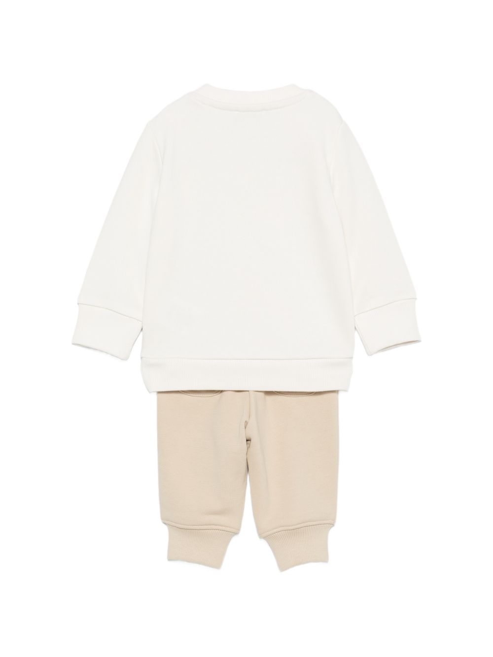 Tuta sportiva per neonato Trussardi Junior bianco e beige con logo TIA26007CF OFF-WHITE TRUSSARDI KIDS 