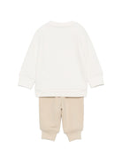 Tuta sportiva per neonato Trussardi Junior bianco e beige con logo TIA26007CF OFF-WHITE TRUSSARDI KIDS 