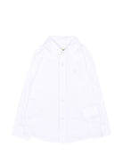 Camicia per bambino Trussardi Kids bianca con ricamo del logo TIA26016CA WHITE TRUSSARDI KIDS 