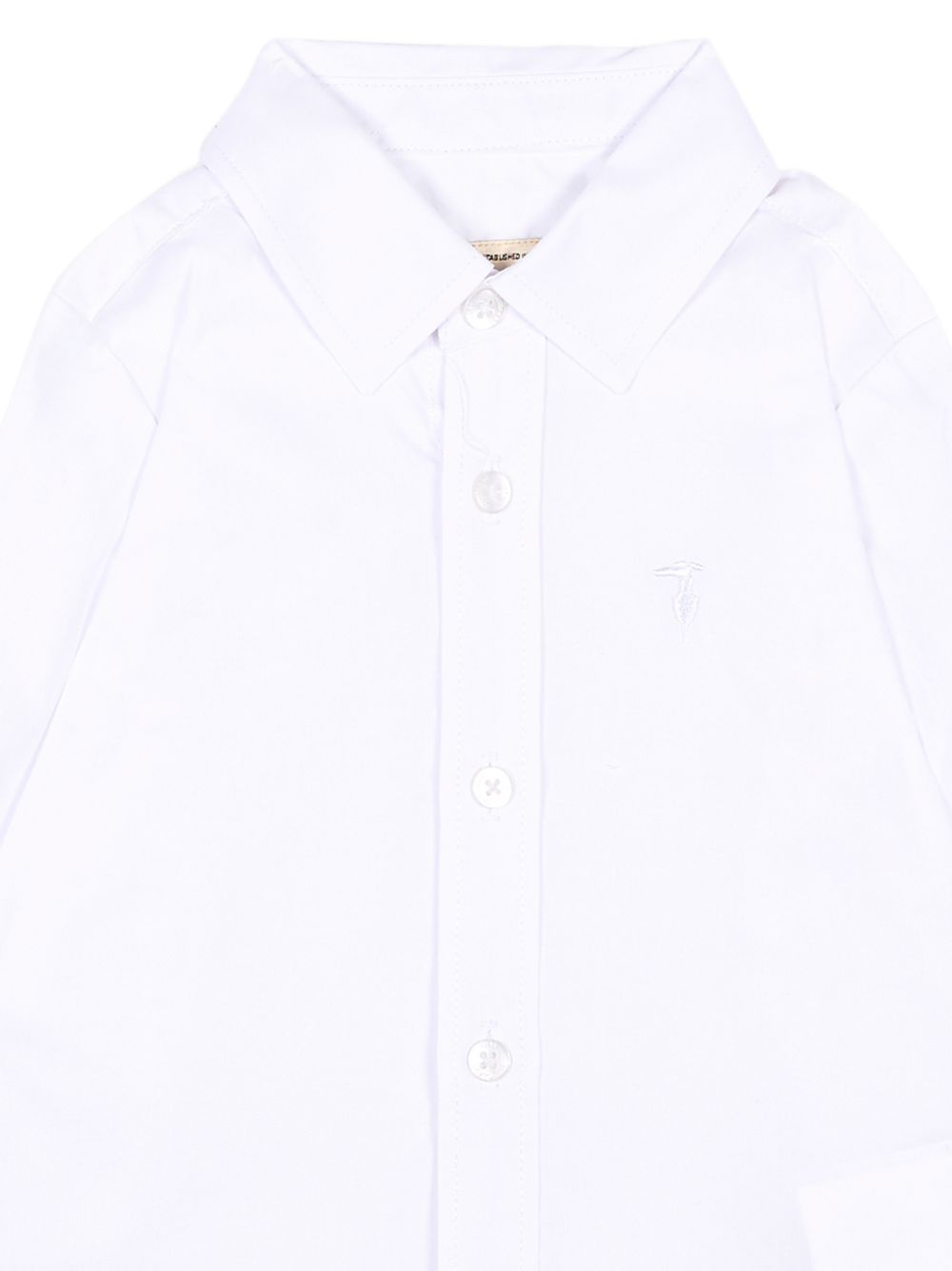 Camicia per neonatoTrussardi Kids bianca con ricamo del logo TIA26016CA WHITE TRUSSARDI KIDS 