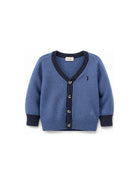 Cardigan per neonato Trussardi Kids blu con bordi a contrasto TIA26071CD AVIO TRUSSARDI KIDS 