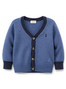 Cardigan per neonato Trussardi Kids blu con bordi a contrasto TIA26071CD AVIO TRUSSARDI KIDS 