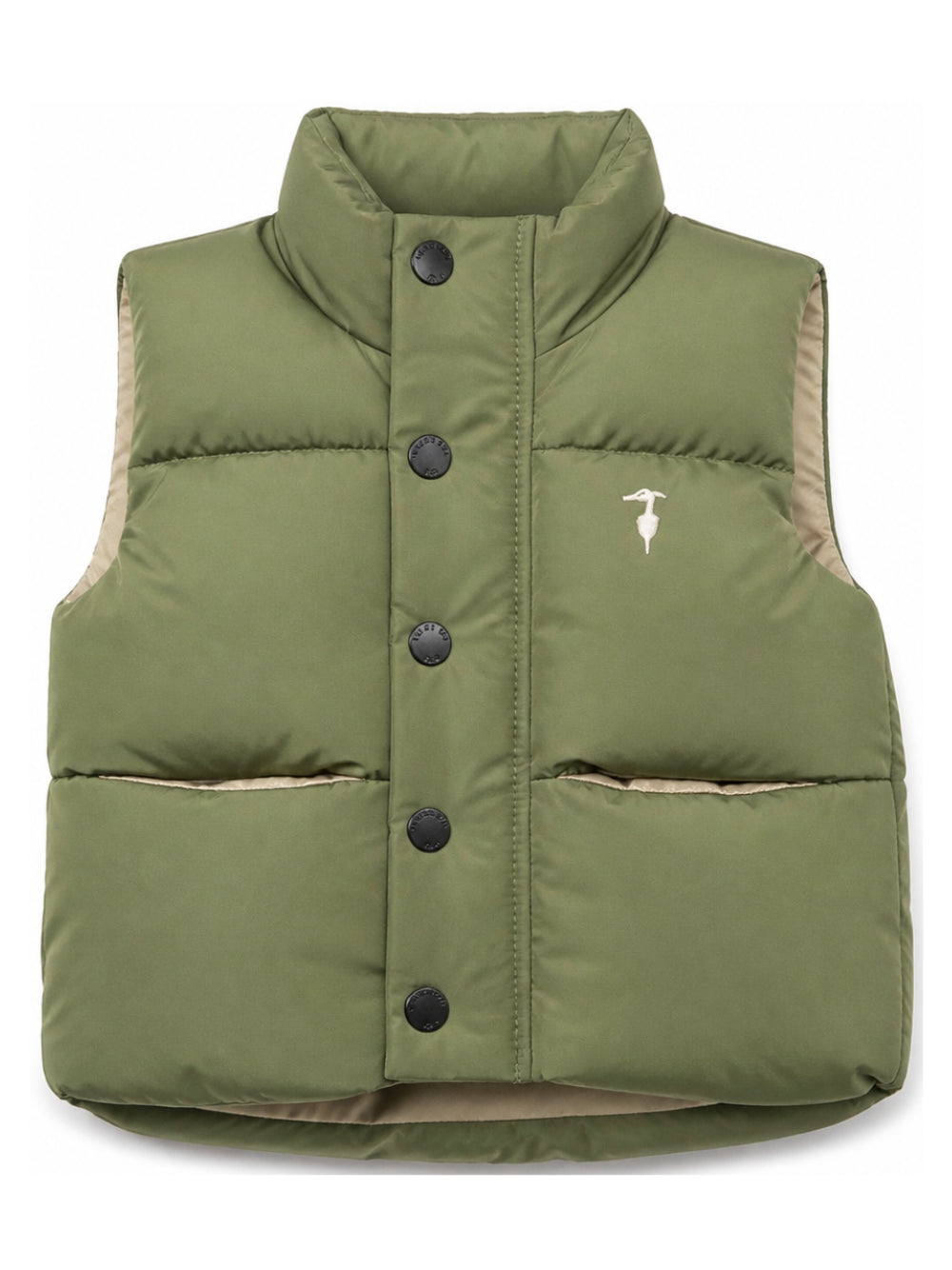 Gilet per neonato Trussardi Junior verde imbottito trapuntato TIA26081PI CYPRESS TRUSSARDI KIDS 