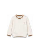 Maglione per neonato Trussardi Kids bianco con lavorazione in maglia TIA26084MA OFF-WHITE TRUSSARDI KIDS 