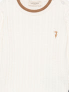 Maglione per neonato Trussardi Kids bianco con lavorazione in maglia TIA26084MA OFF-WHITE TRUSSARDI KIDS 
