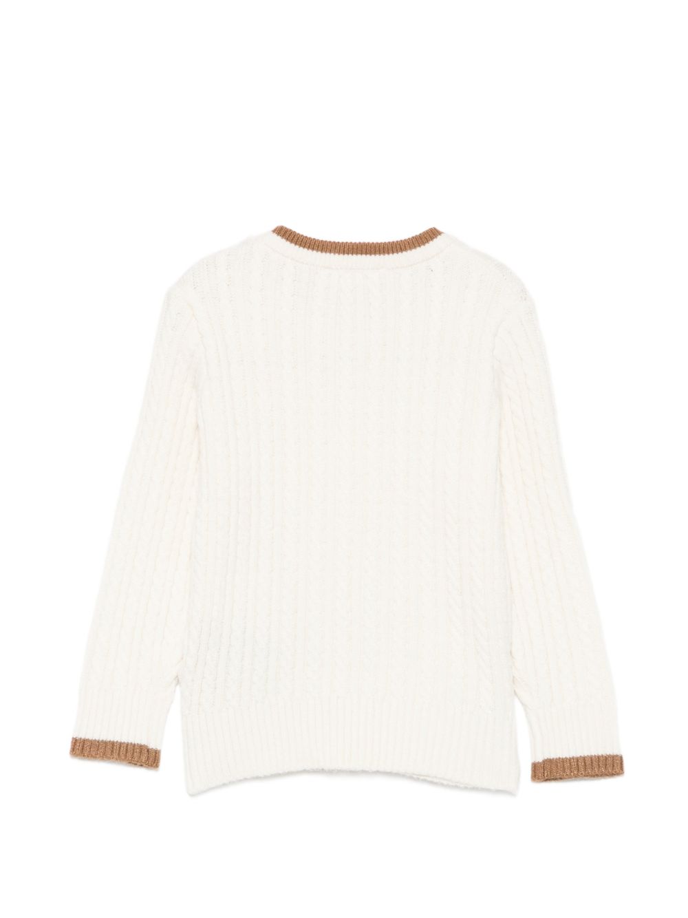 Maglione per neonato Trussardi Kids bianco con lavorazione in maglia TIA26084MA OFF-WHITE TRUSSARDI KIDS 