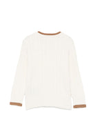 Maglione per neonato Trussardi Kids bianco con lavorazione in maglia TIA26084MA OFF-WHITE TRUSSARDI KIDS 