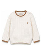 Maglione per neonato Trussardi Kids bianco con lavorazione in maglia TIA26084MA OFF-WHITE TRUSSARDI KIDS 