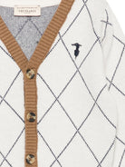 Cardigan per neonato Trussardi Kids bianco con motivo a quadri TIA26095CD OFF-WHITE TRUSSARDI KIDS 