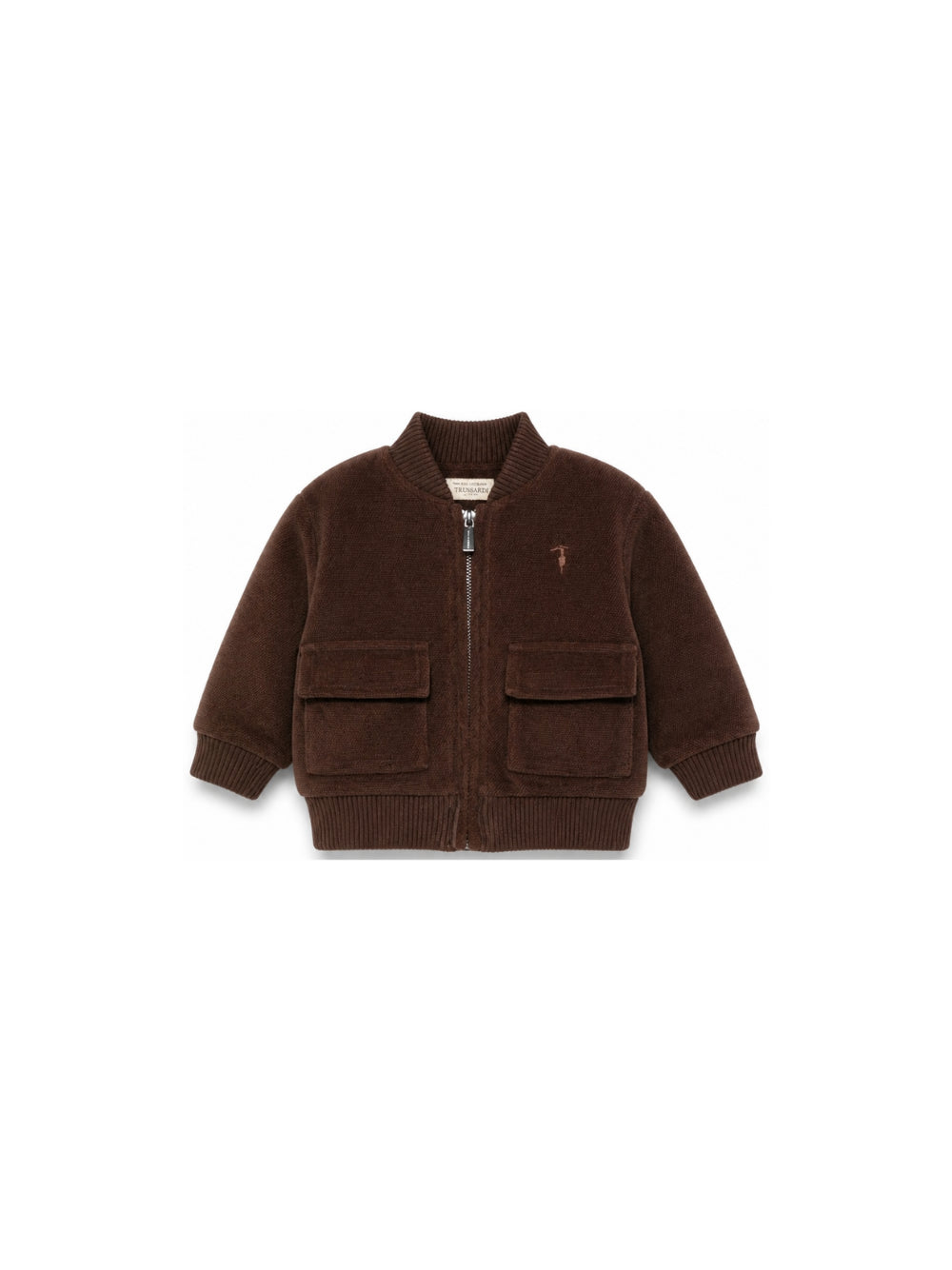 Giubbino per neonato Trussardi Kids marrone con due tasche applicate TIA26106FE BROWN TRUSSARDI KIDS 