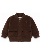 Giubbino per neonato Trussardi Kids marrone con due tasche applicate TIA26106FE BROWN TRUSSARDI KIDS 