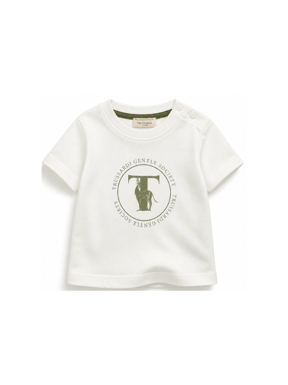 T-shirt per neonato Trussardi Kids bianca con stampa grafica TIA26108TS OFF-WHITE TRUSSARDI KIDS 