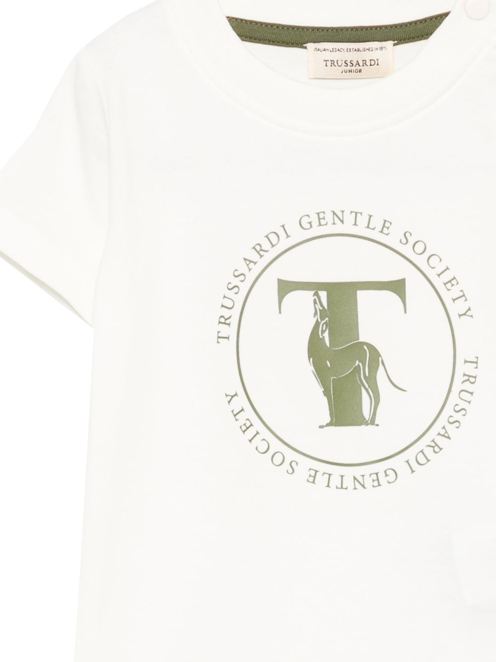 T-shirt per neonato Trussardi Kids bianca con stampa grafica TIA26108TS OFF-WHITE TRUSSARDI KIDS 