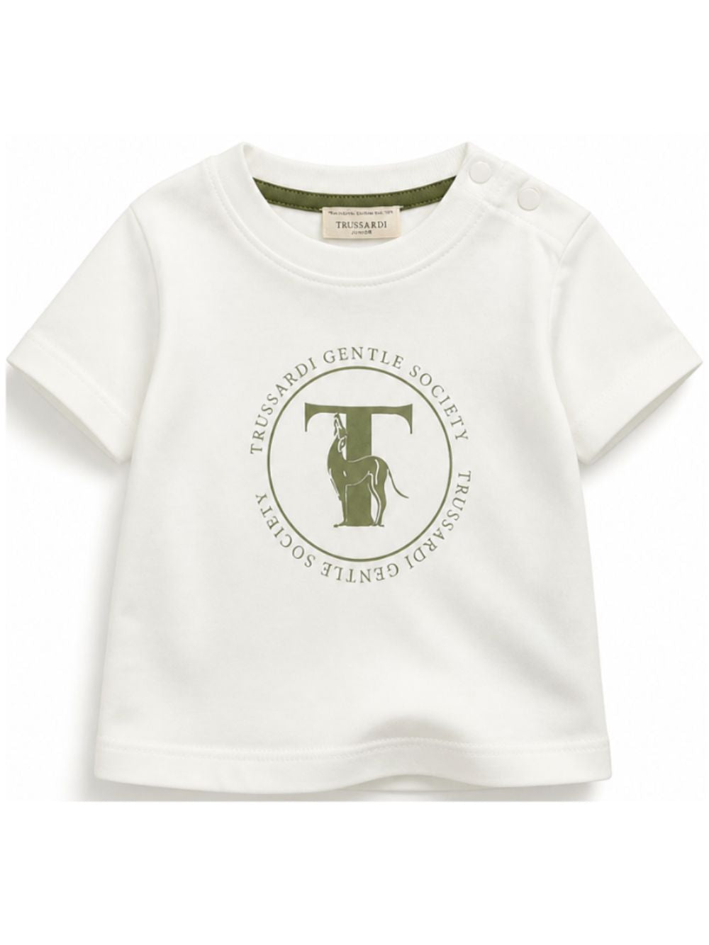 T-shirt per neonato Trussardi Kids bianca con stampa grafica TIA26108TS OFF-WHITE TRUSSARDI KIDS 