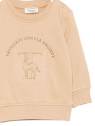 Felpa per neonato Trussardi Kids beige con logo ricamato sul davanti TIA26168FE CAMEL TRUSSARDI KIDS 