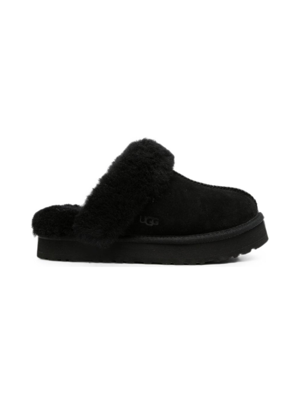 Ciabatte Disquette Slipper per bambina Ugg Kids nere con collarino in montone 1171199K BLK UGG KIDS 