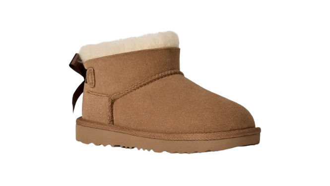 Stivali Ultra Mini Bailey Bow per bambina Ugg Kids marroni con fiocco in raso sul retro 1185920K CHE UGG KIDS 