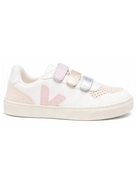 Sneakers V-10 per bambina Veja Kids bianche con inserti rosa CV0521505 WHITE PETALE VEJA KIDS 