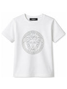 T-shirt per bambini Versace Kids bianca con stampa medusa sul davanti 10002391A11718 2W270 VERSACE KIDS 