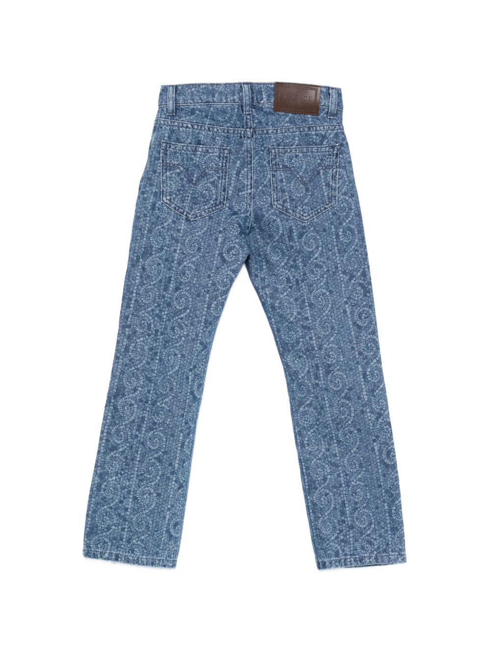 Jeans per bambini Versace Kids in denim con motivo Barocco all-over 10246701A18196 1D030 VERSACE KIDS 