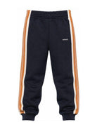 Pantaloni sportivi per bambino Versace Kids blu con bande laterali con motivo Greca 10249321A18120 6UG70 VERSACE KIDS 