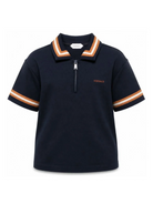 Polo per bambino Versace Kids blu con mezza zip 10249341A18117 2U8J0 VERSACE KIDS 