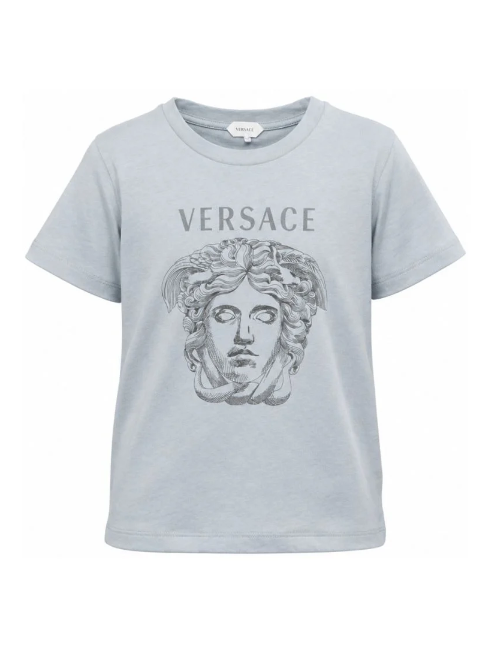 T-shirt per bambino Versace Kids azzurra con stampa grafica 10249461A18182 2U3G0 VERSACE KIDS 