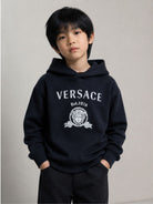 Felpa per bambino Versace Kids blu con stampa grafica 10249501A18126 2U4K0 VERSACE KIDS 