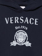 Felpa per bambino Versace Kids blu con stampa grafica 10249501A18126 2U4K0 VERSACE KIDS 