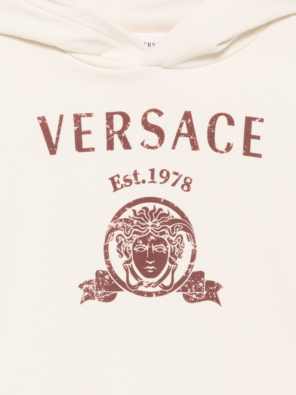 Felpa per bambino Versace Kids beige con stampa grafica 10249501A18126 2YE00 VERSACE KIDS 