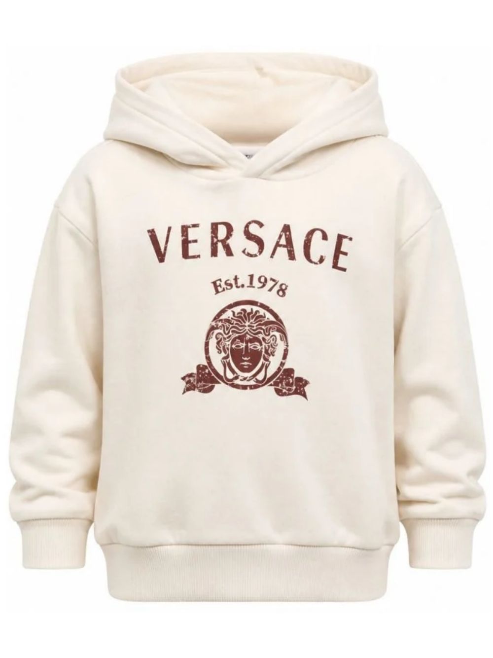 Felpa per bambino Versace Kids beige con stampa grafica 10249501A18126 2YE00 VERSACE KIDS 
